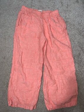 Cynthia Rowley Coral Pink Wide-Leg Linen Pants